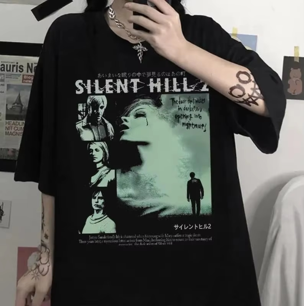 เสื้อยืดผู้ชายผู้หญิง Silent H - Retro Gaming T Shirt บทวิจารณ์และราคา