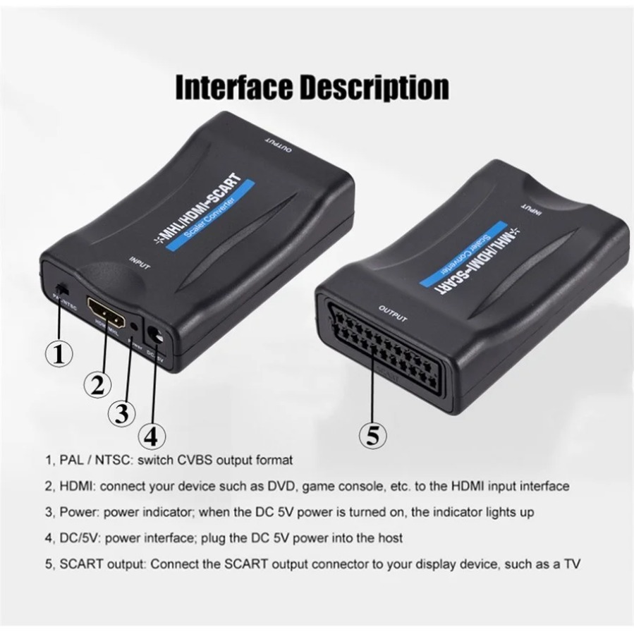 1080P HDMI-เข้ากันได้กับตัวแปล - Scart To Hdmi บทวิจารณ์และราคา